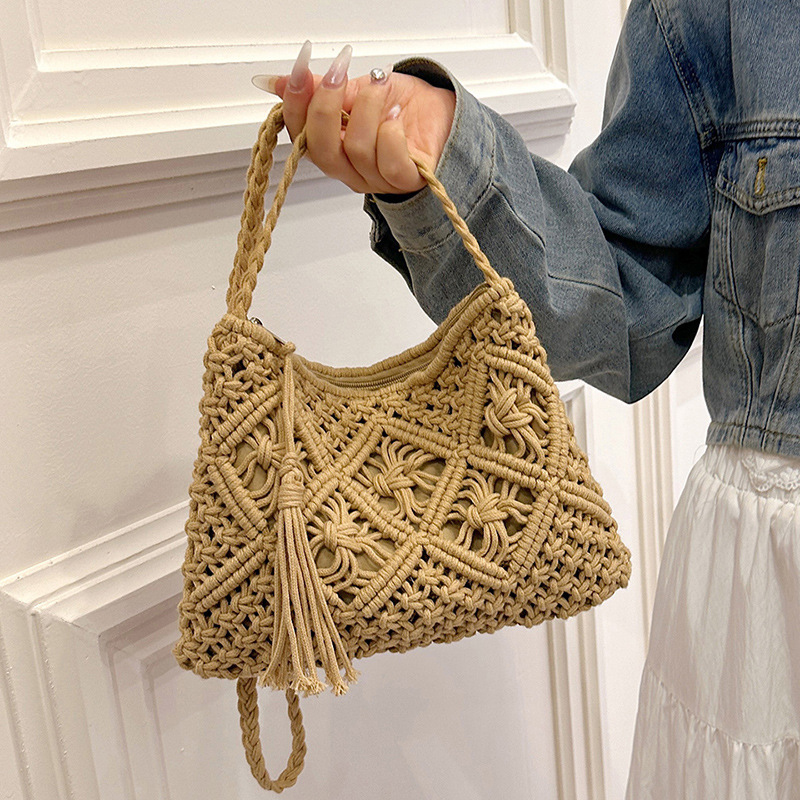 Crochet Bag Raffia - Fashion Woven Hollow Out Shoulder Bags
