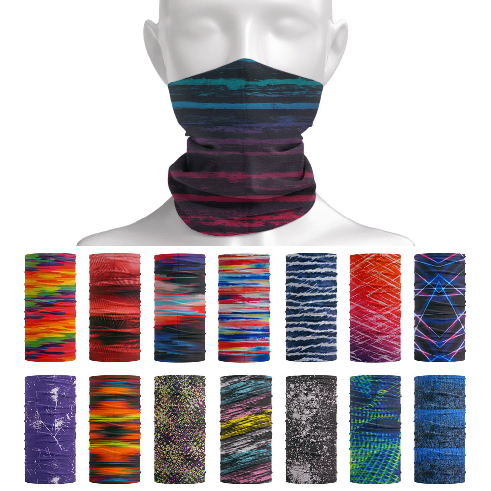 Headband Summer Knit - Tie-Dye Stripes Pattern Neckchief Outdoor Summer