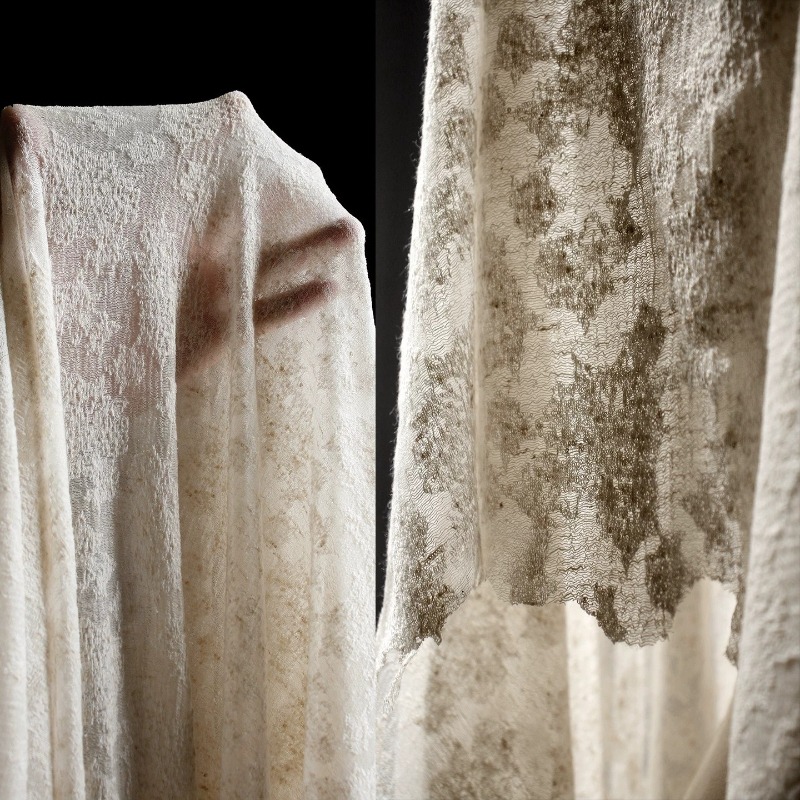 Linen Dress Wrap - Distressed Vintage Textured Cotton Linen Knit