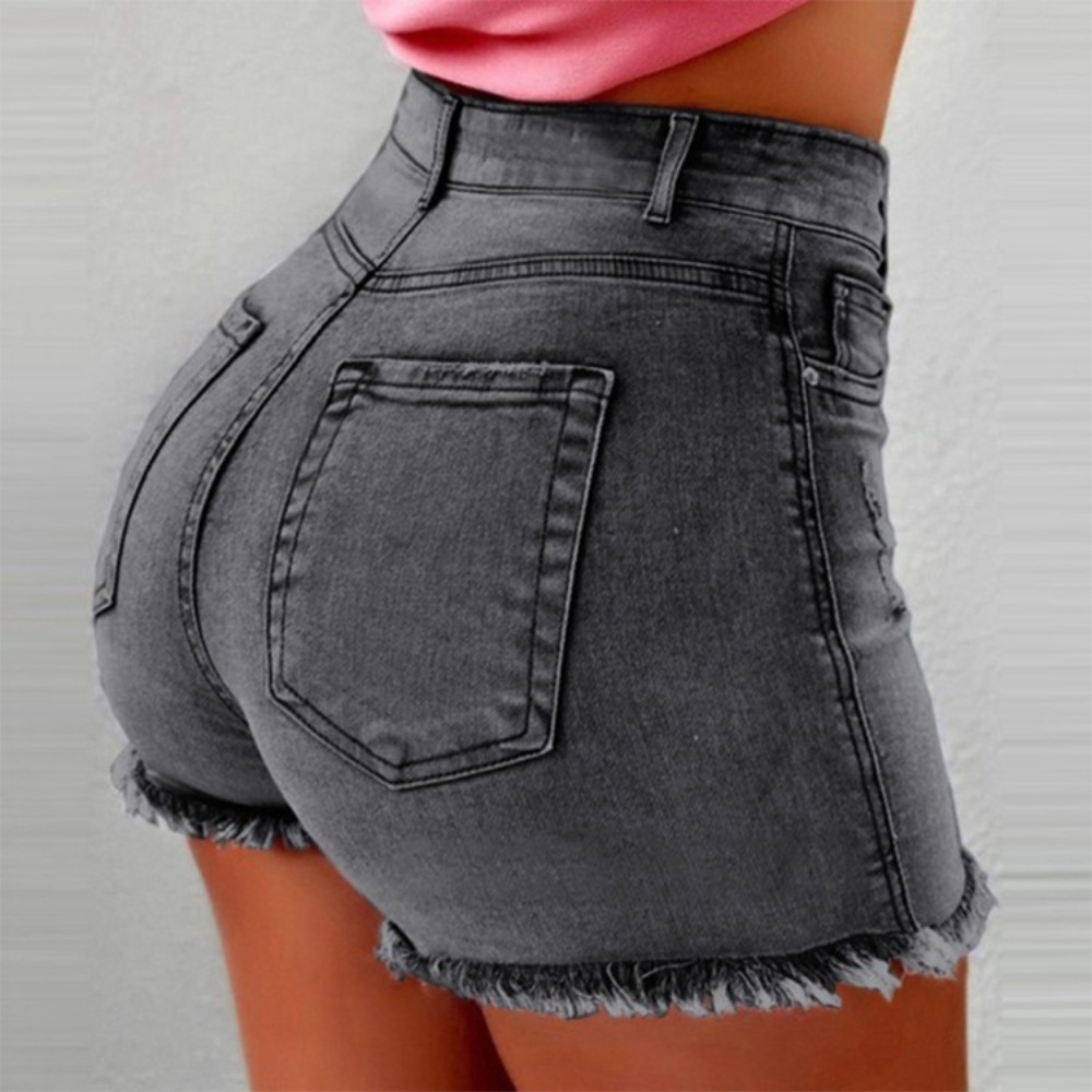Shorts Denim Frayed - Women's High Waisted Denim Shorts -