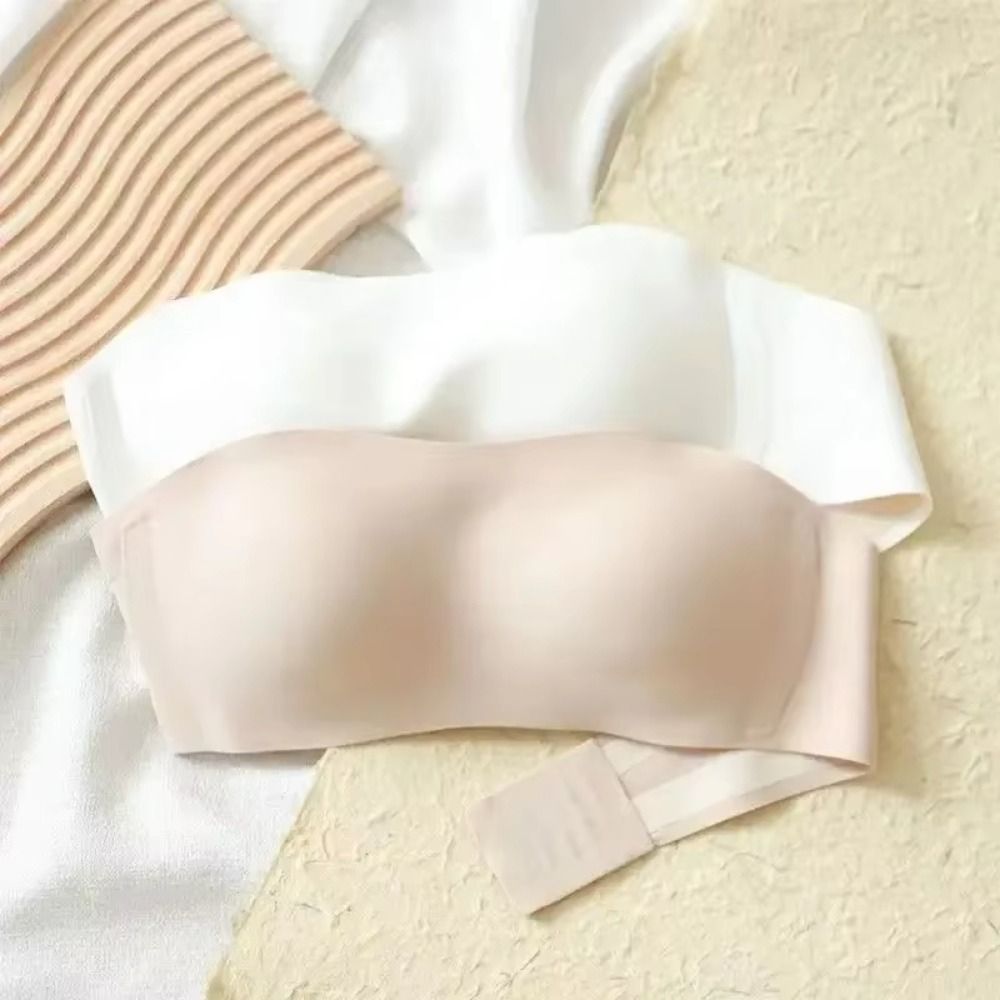 Bralette Triangle Set - Solid Color Strapless Wrapped Bra Invisible