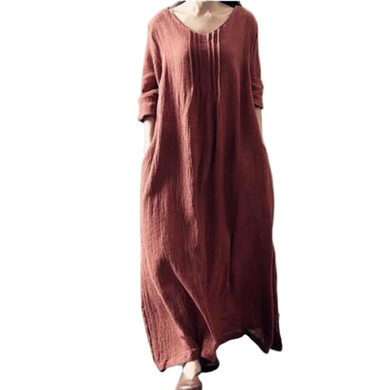 Linen Dress Wrap - 2025 Cotton Linen Vintage Full Dress