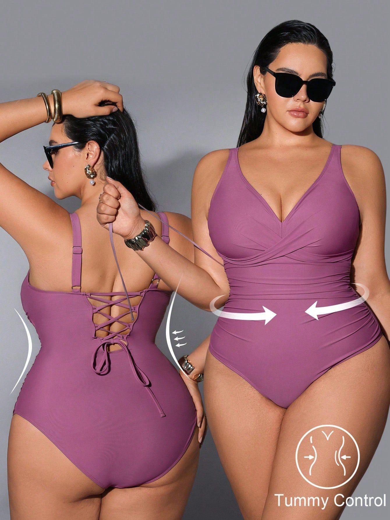 Swimsuit Bikini Ruched - Swimwear 2026 Swimsuit Woman Plus Size