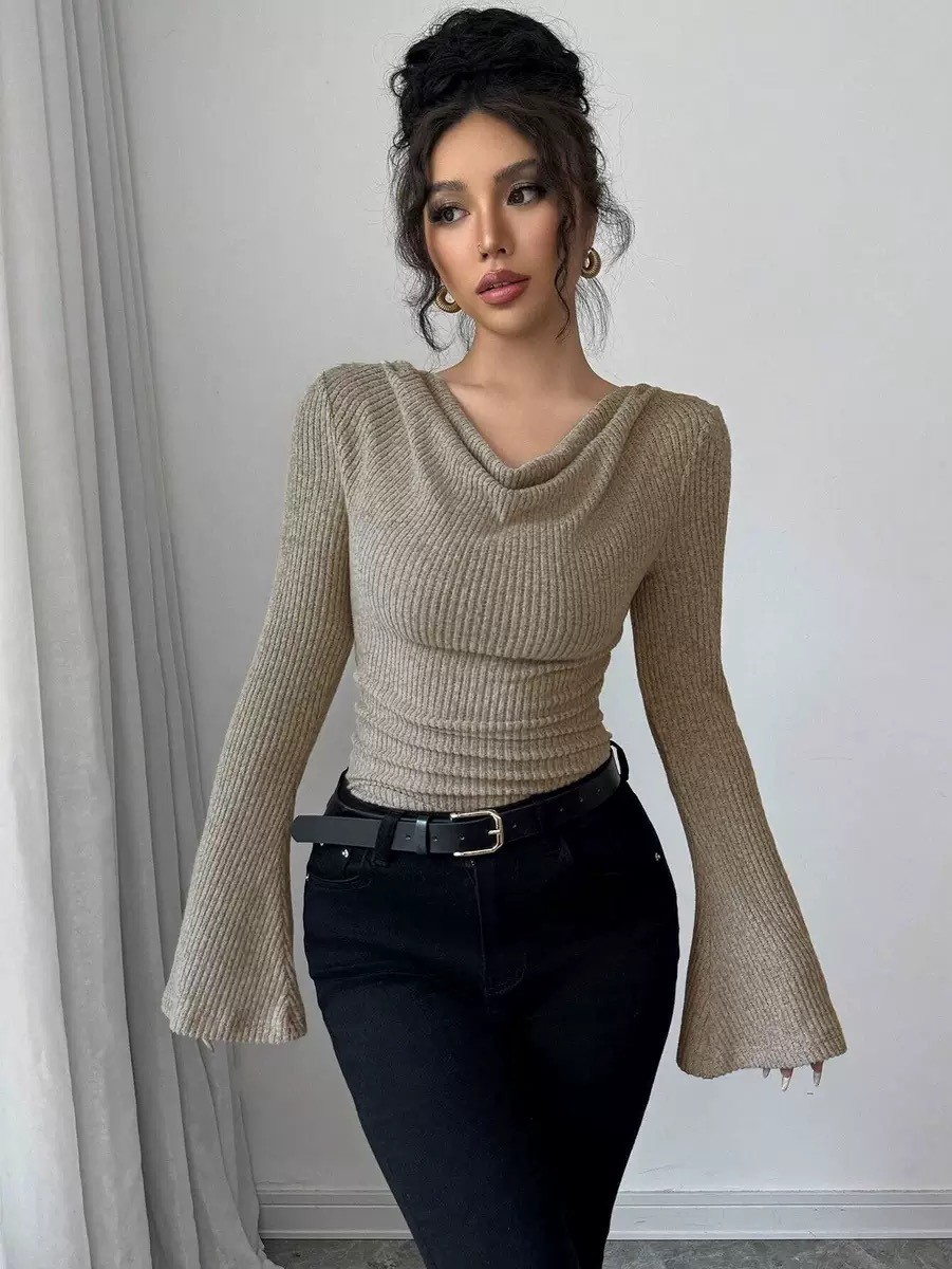 Blouse Off Shoulder - Women Blouse Off Shoulder Cowl Neck