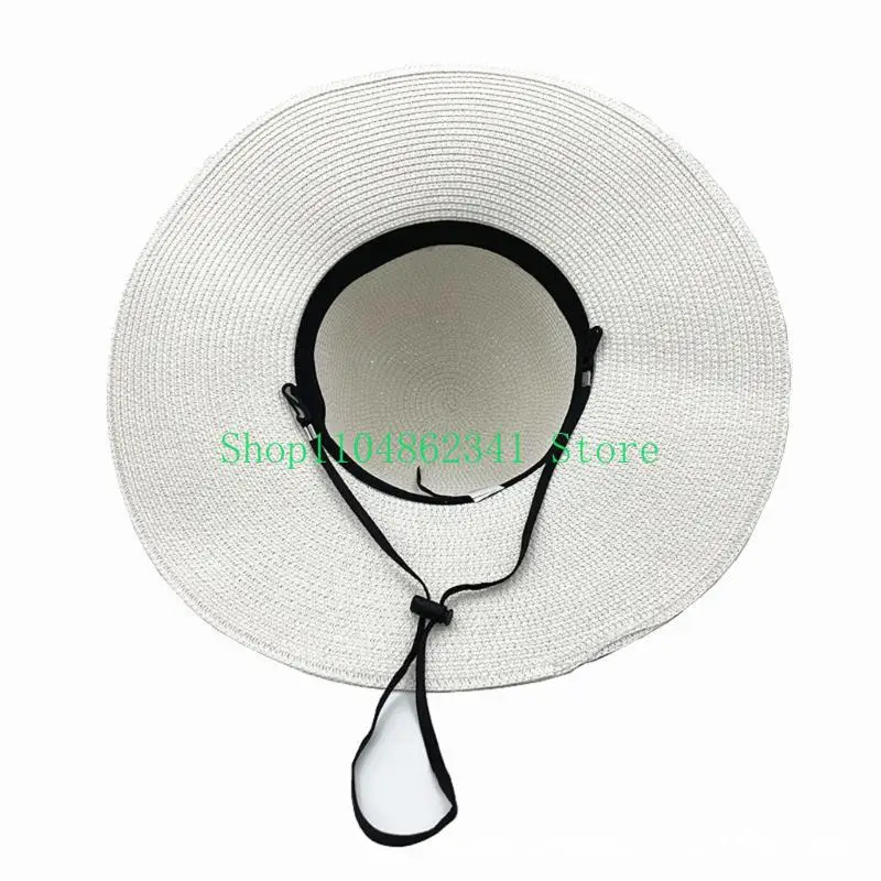 Hat Floppy Wide - 652F Elegant Floppy Straw Hat Woman