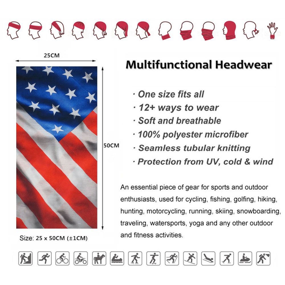 USA Flag Pattern Sun Protectiv - Headband Summer Knit ulasan dan harga