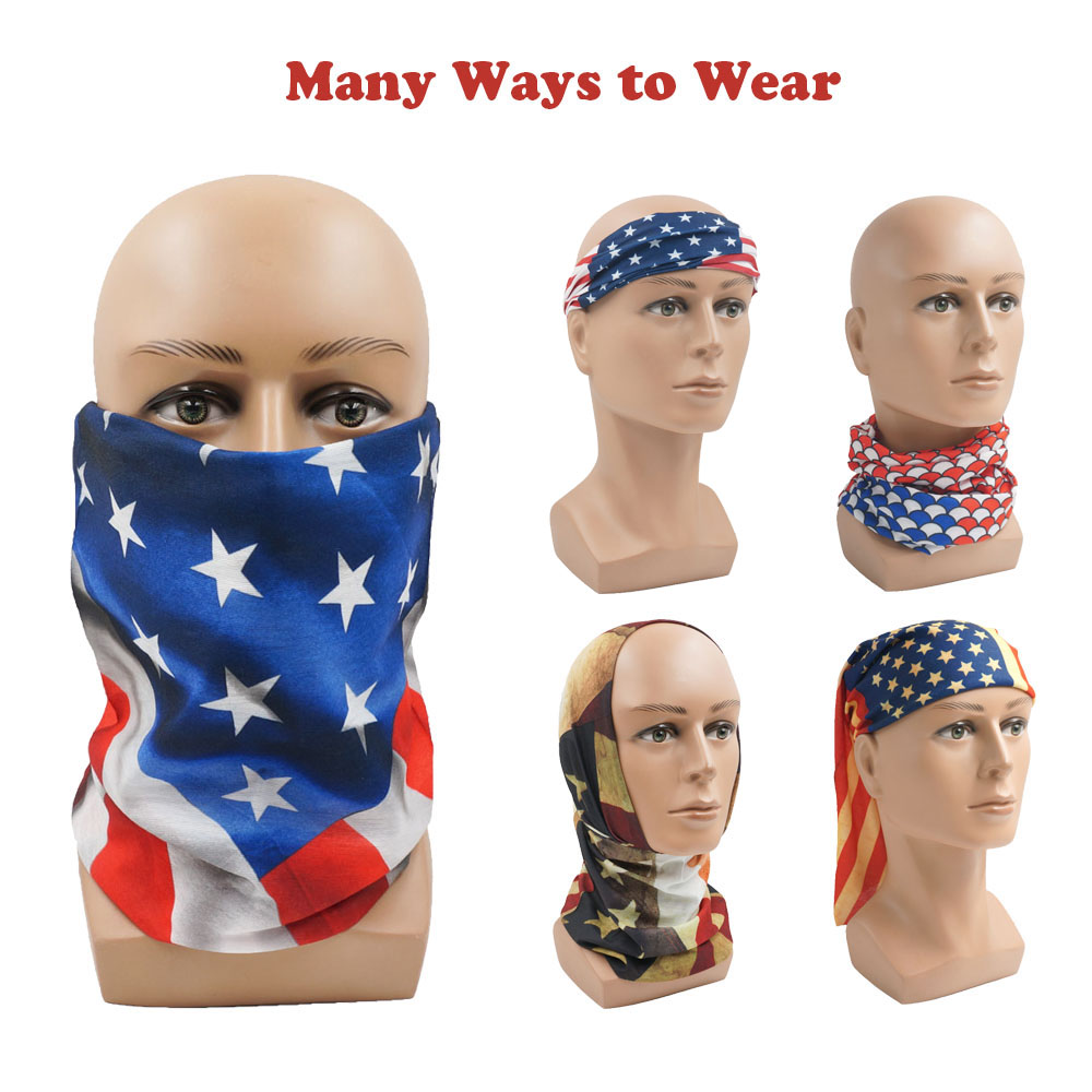 USA Flag Pattern Sun Protectiv - Headband Summer Knit ulasan dan harga
