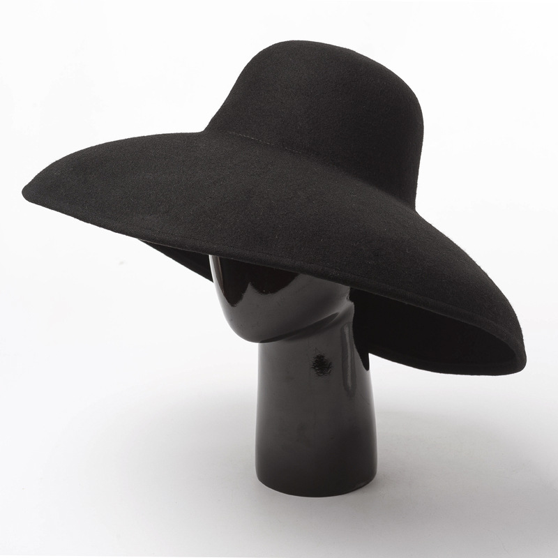Classical Big Wide Brim Wool F - Hat Floppy Wide ulasan dan harga