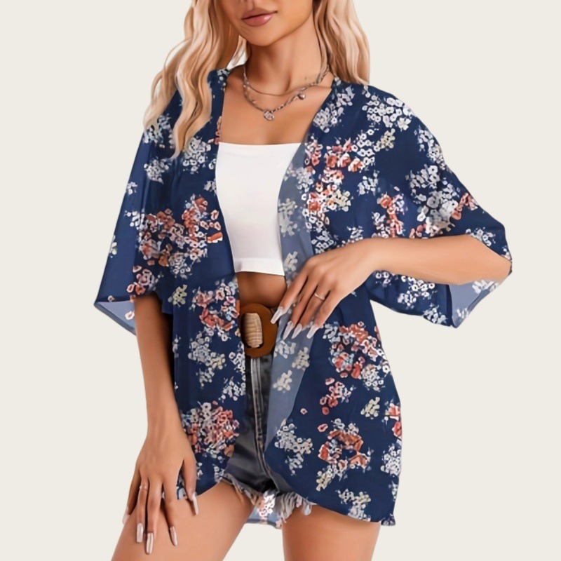 Swimsuit Woman 2025 Kimono Car - Kimono Sheer Floral ulasan dan harga