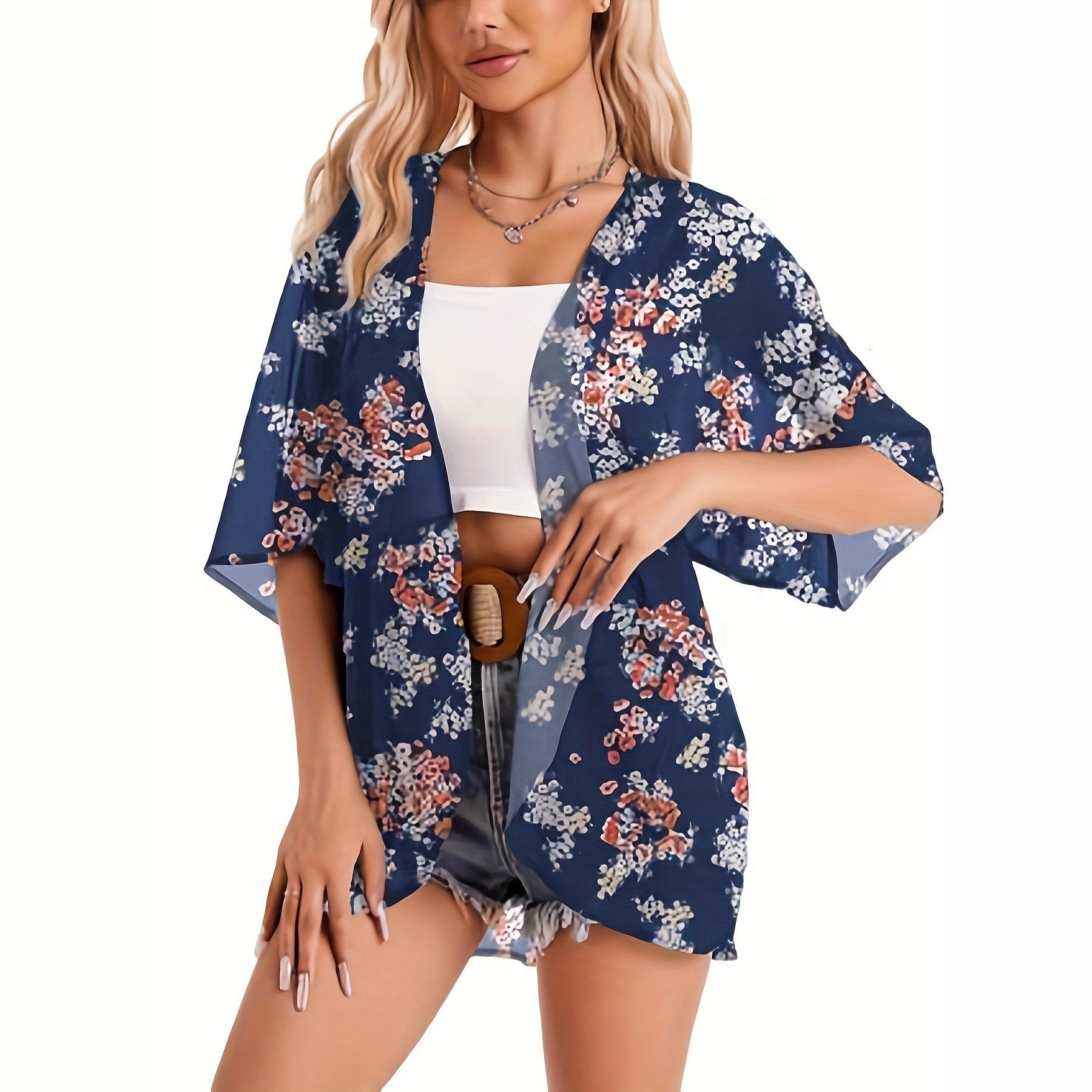 Swimsuit Woman 2025 Kimono Car - Kimono Sheer Floral ulasan dan harga