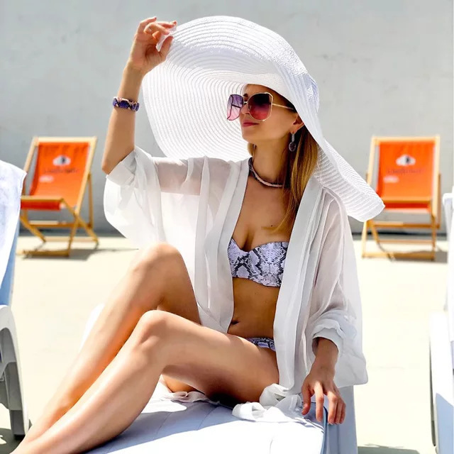 Oversized Beach Straw Hats for - Hat Floppy Wide ulasan dan harga