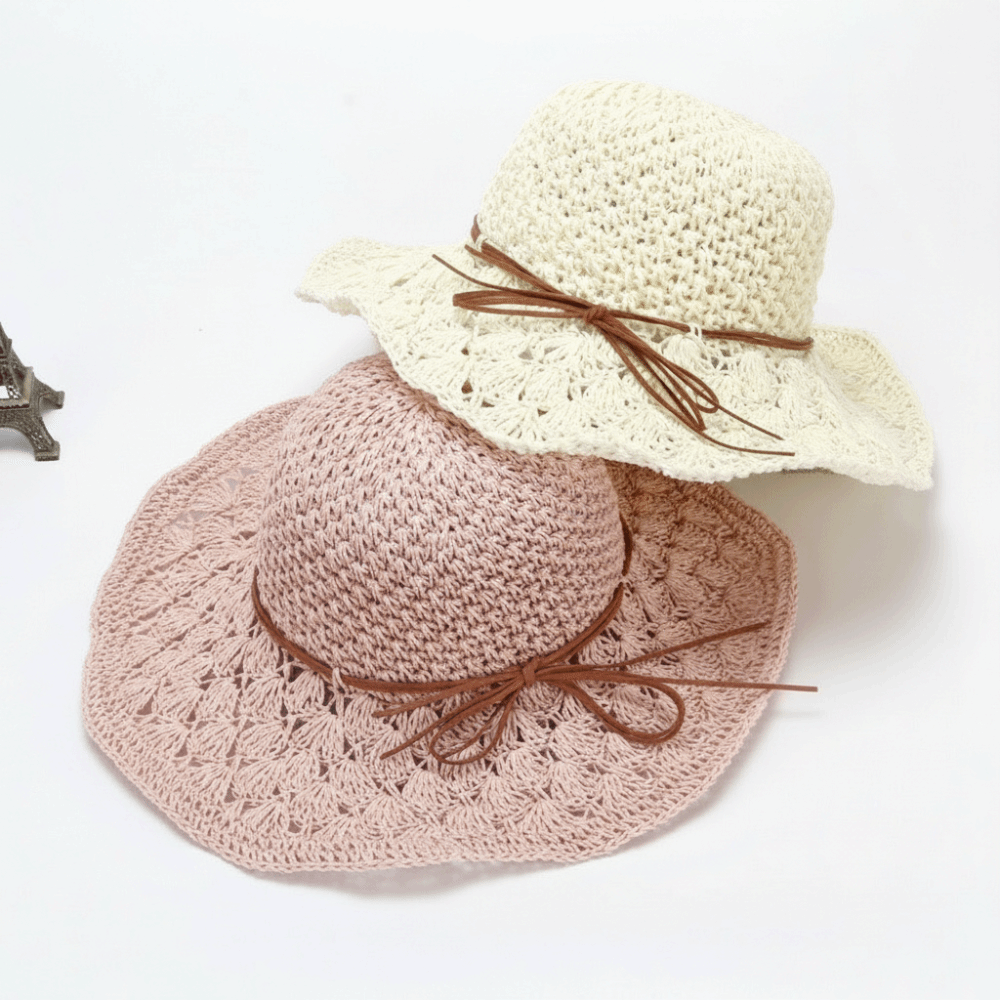 Handwoven Crochet Straw Hat Wi - Hat Floppy Wide ulasan dan harga