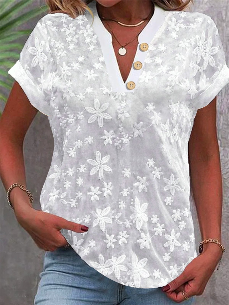 Summer Women White Floral Embr - Romper Floral Print ulasan dan harga