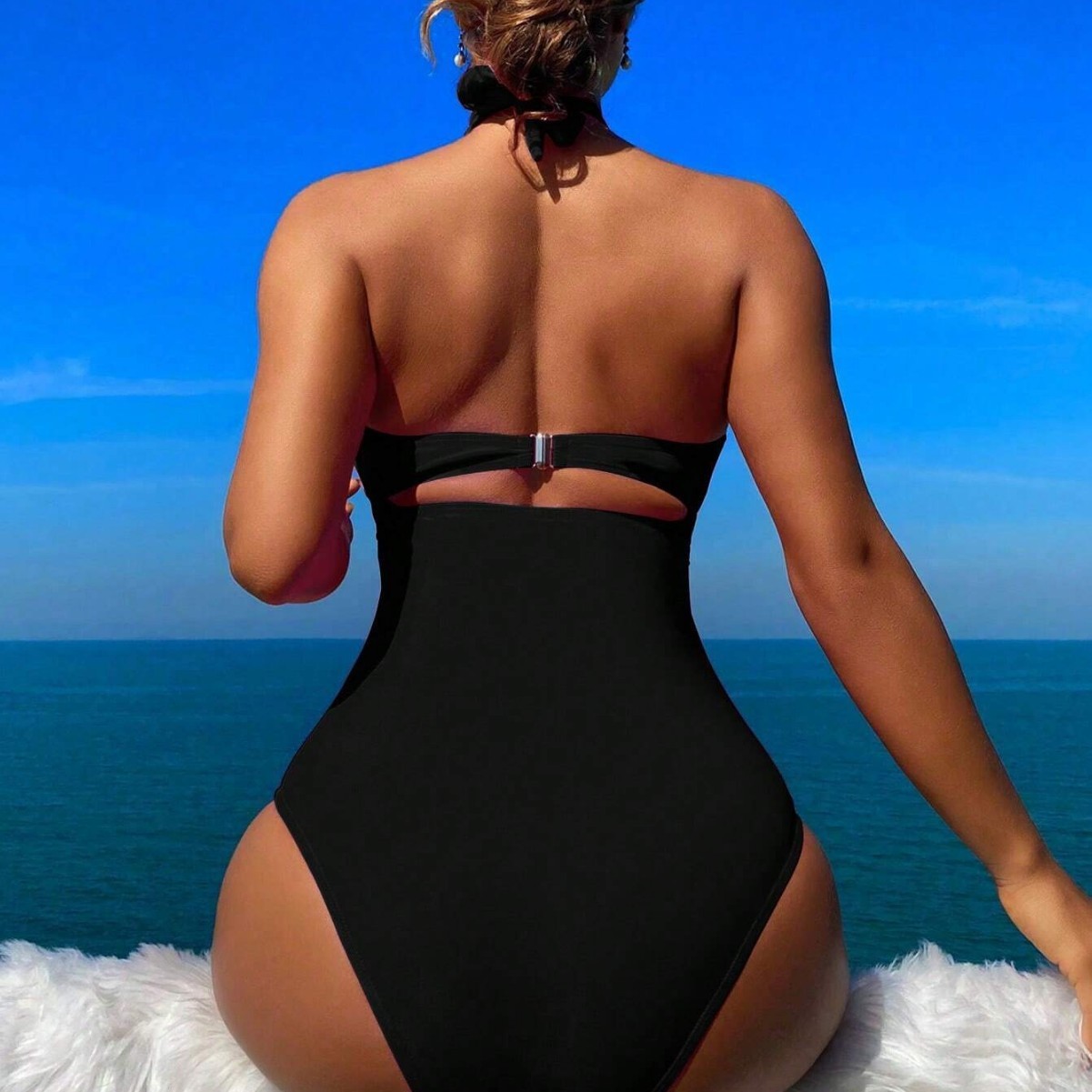 Women Swimsuit Halter Neck Sol - Swimsuit Bikini Ruched ulasan dan harga