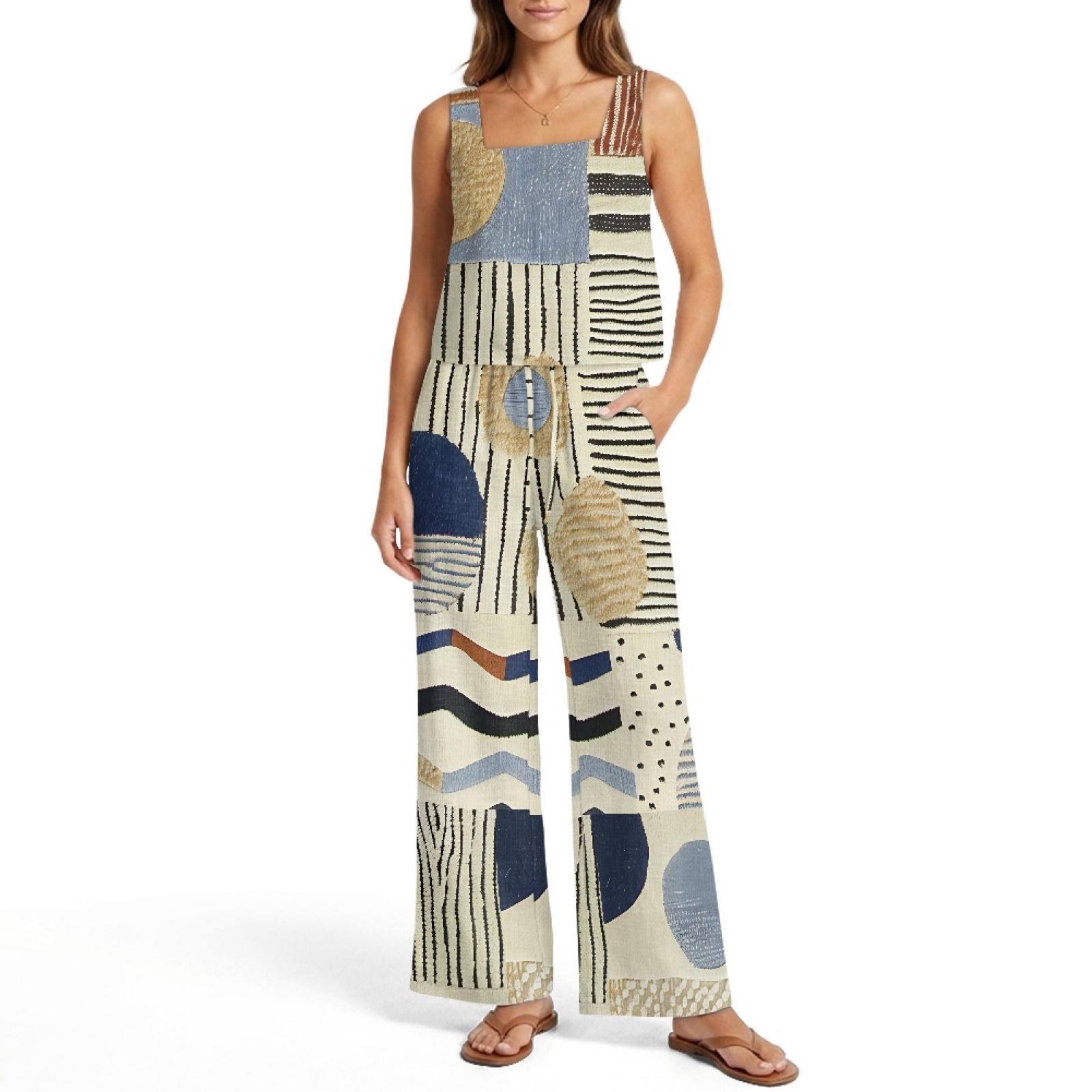 INSTANTARTS Women’s Linen Vest - Linen Pant Wide ulasan dan harga