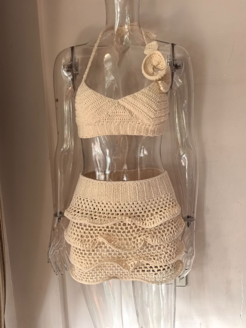Women Hand Crochet Knitted Ruf - Crop Top Crochet ulasan dan harga
