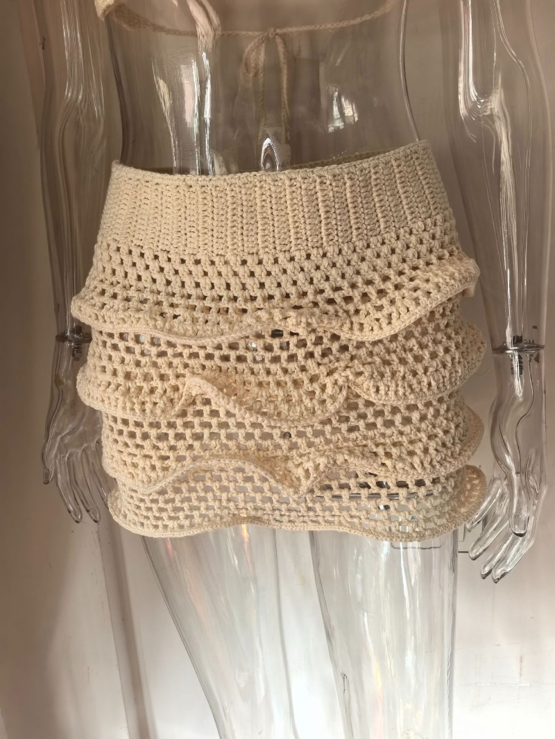 Women Hand Crochet Knitted Ruf - Crop Top Crochet ulasan dan harga