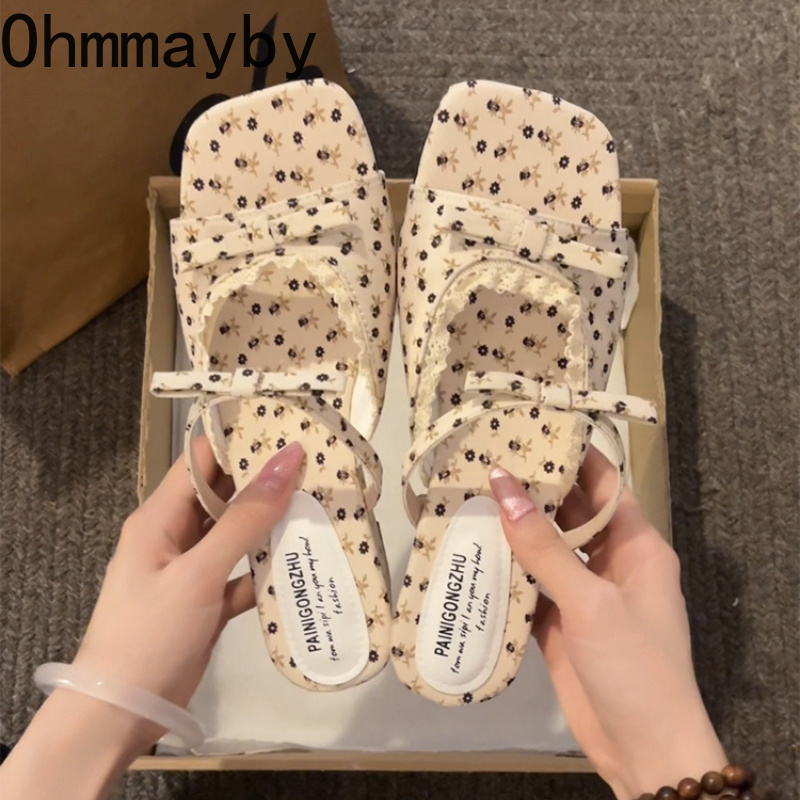 2026 Summer Floral Wedges Heel - Romper Floral Print ulasan dan harga