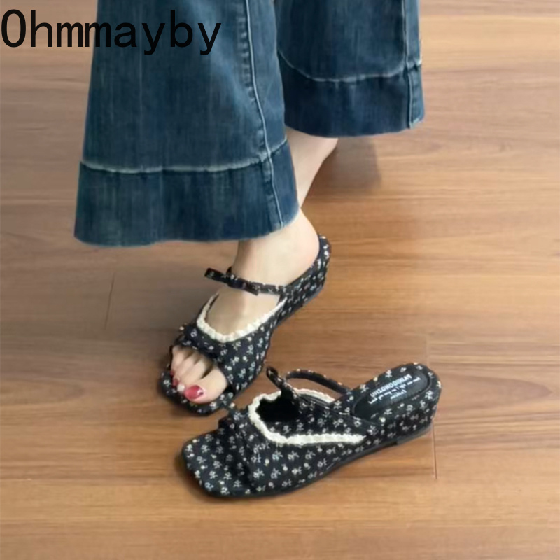 2026 Summer Floral Wedges Heel - Romper Floral Print ulasan dan harga