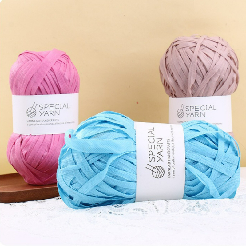 100g/pcs Raffia Flat Yarn for  - Crochet Bag Raffia ulasan dan harga