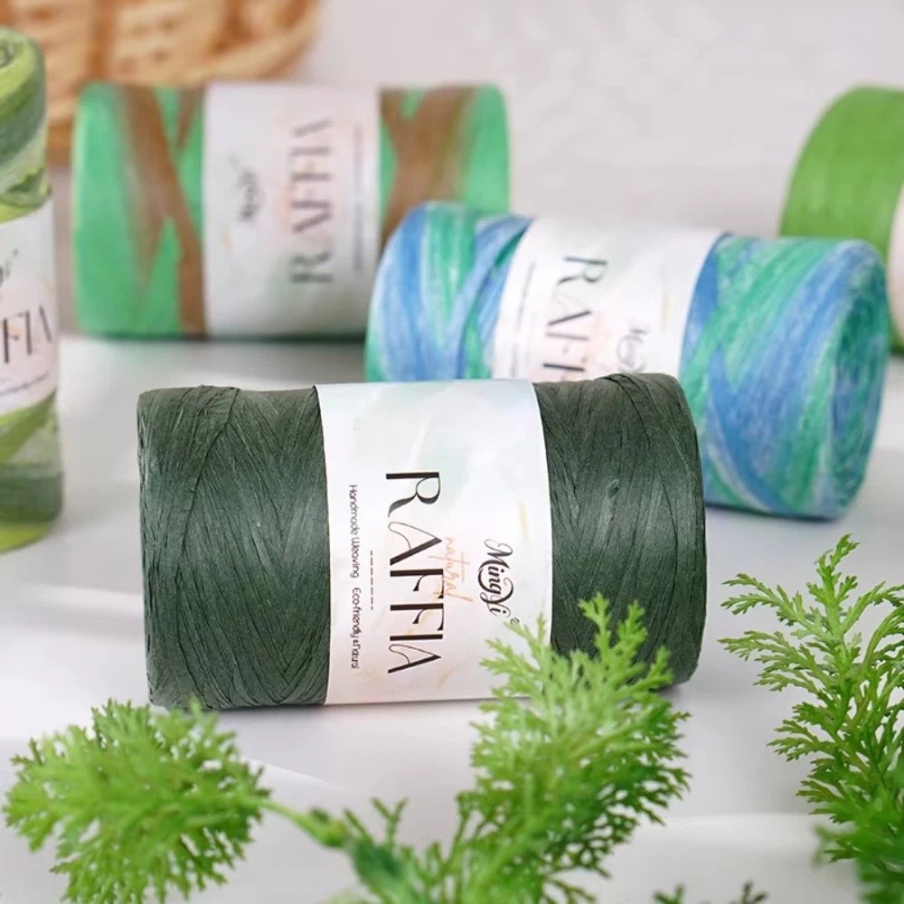 DIY Multi-Colored Raffia Yarn  - Crochet Bag Raffia ulasan dan harga