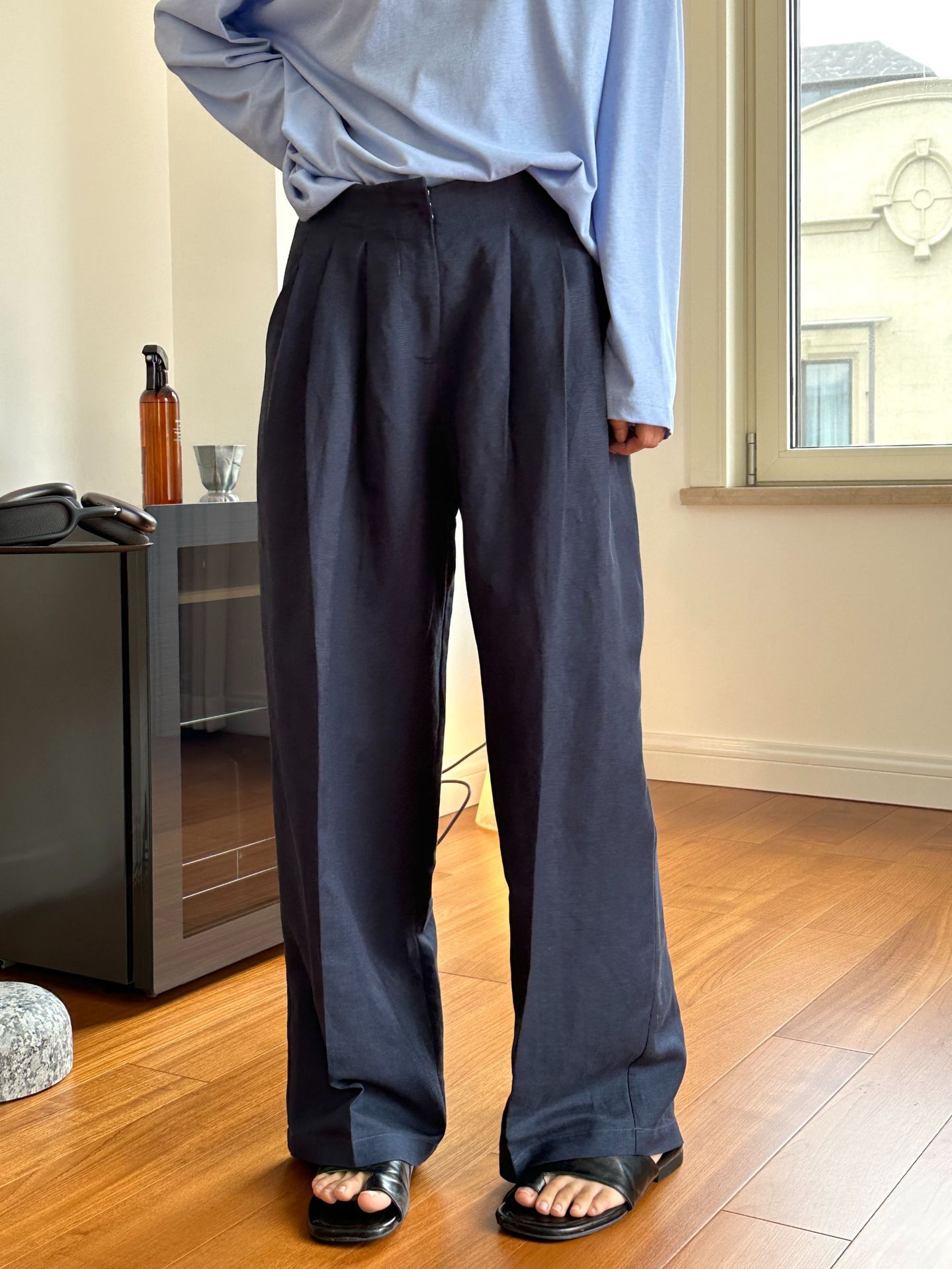 Casual Linen Wide Leg Pants Pl - Linen Pant Wide ulasan dan harga