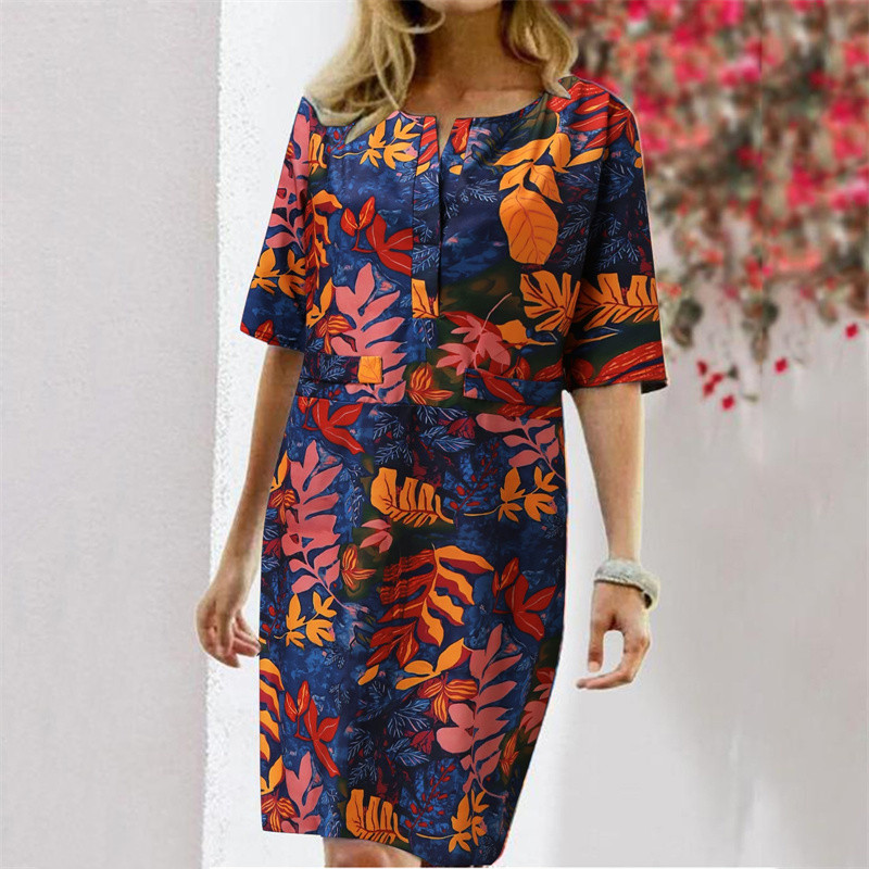 Summer Cotton Linen Printed Wo - Linen Dress Wrap ulasan dan harga
