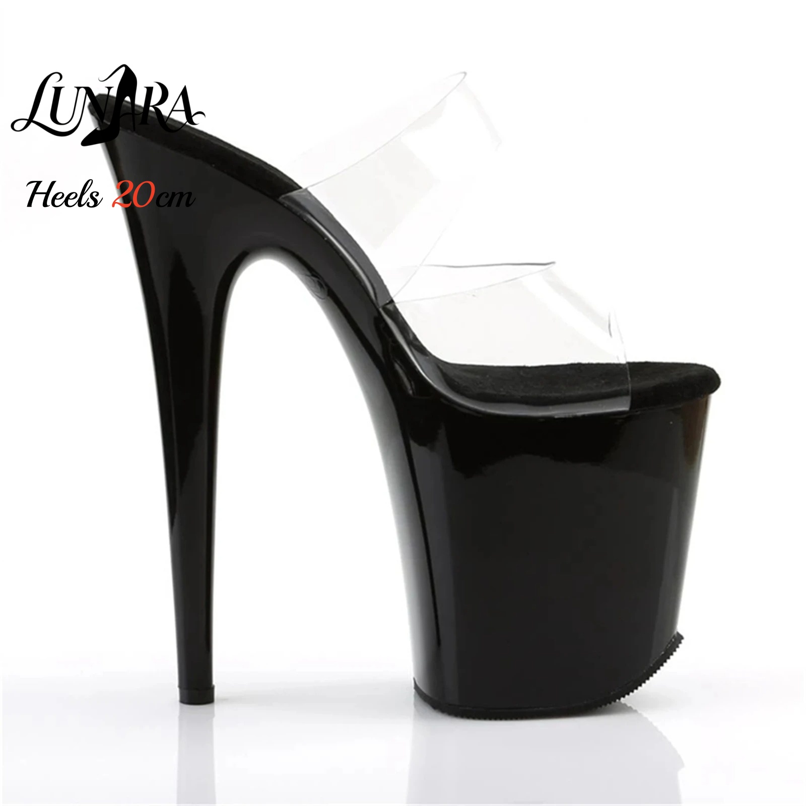 20cm Clear PVC Strappy Ultra H - Sandal Strappy Heeled ulasan dan harga