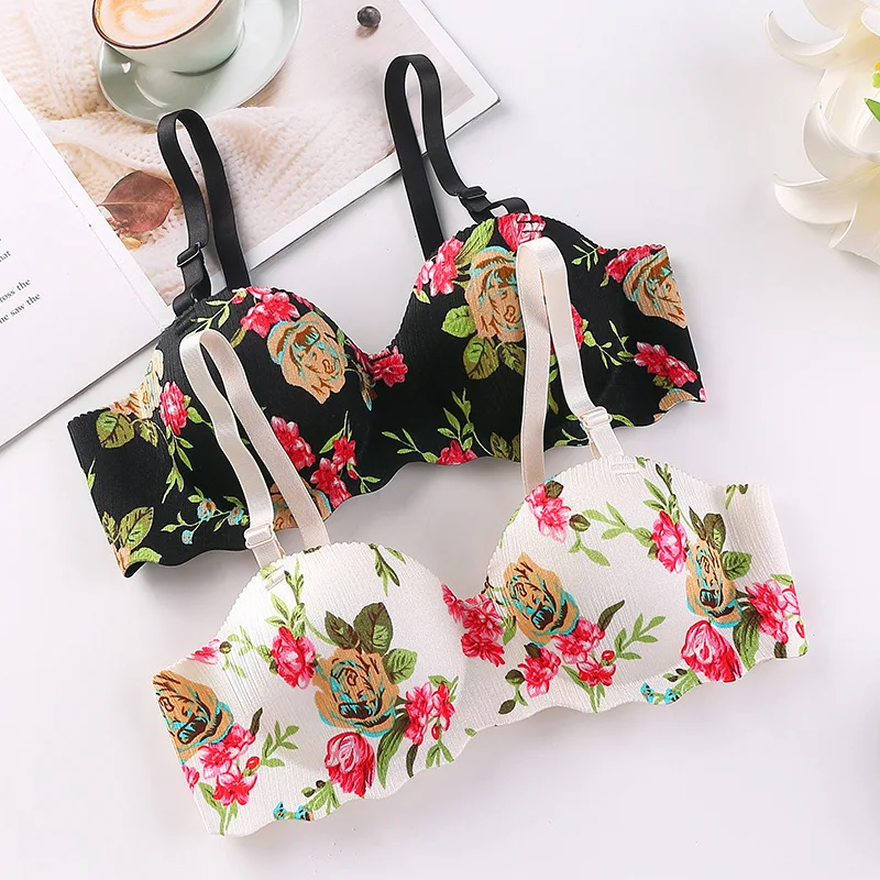 Women Sexy Floral Printed Bras - Bralette Triangle Set ulasan dan harga