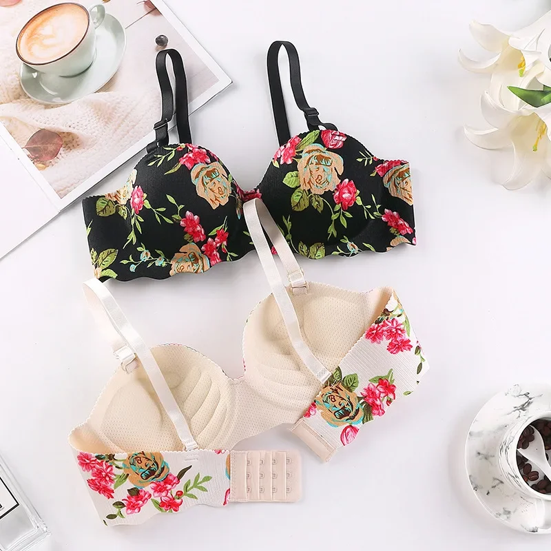 Women Sexy Floral Printed Bras - Bralette Triangle Set ulasan dan harga