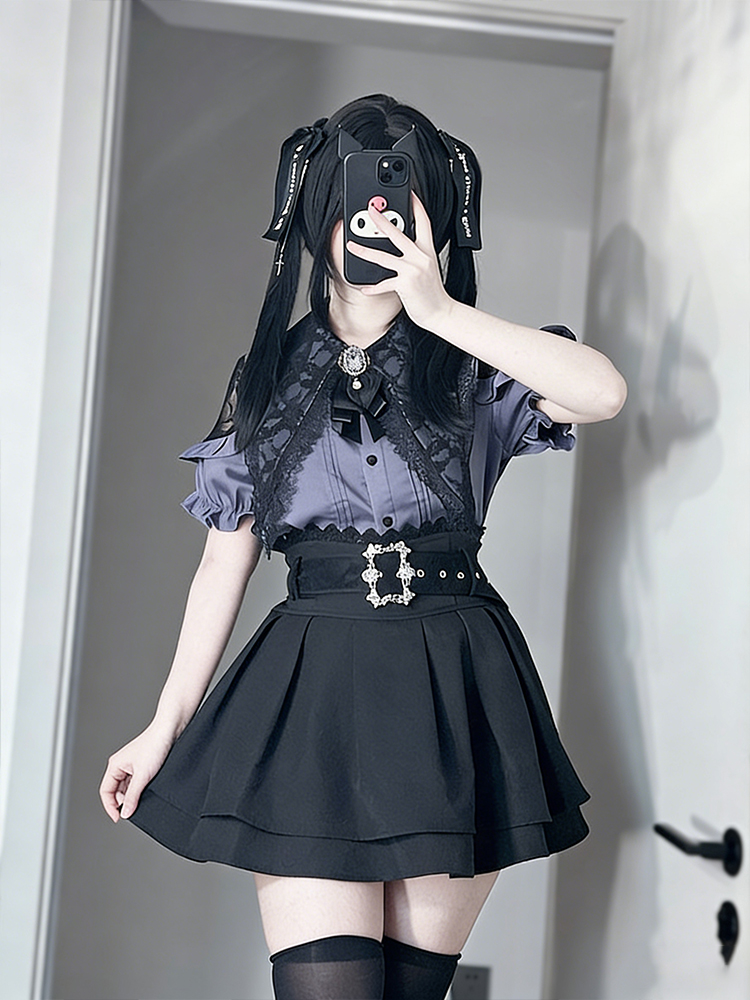 Gothic Style Shoulder Bared Sh - Blouse Off Shoulder ulasan dan harga