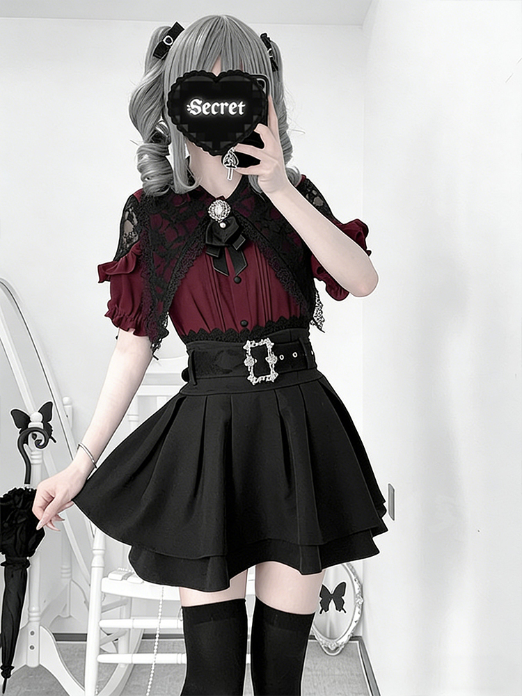 Gothic Style Shoulder Bared Sh - Blouse Off Shoulder ulasan dan harga