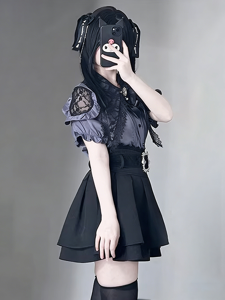 Gothic Style Shoulder Bared Sh - Blouse Off Shoulder ulasan dan harga