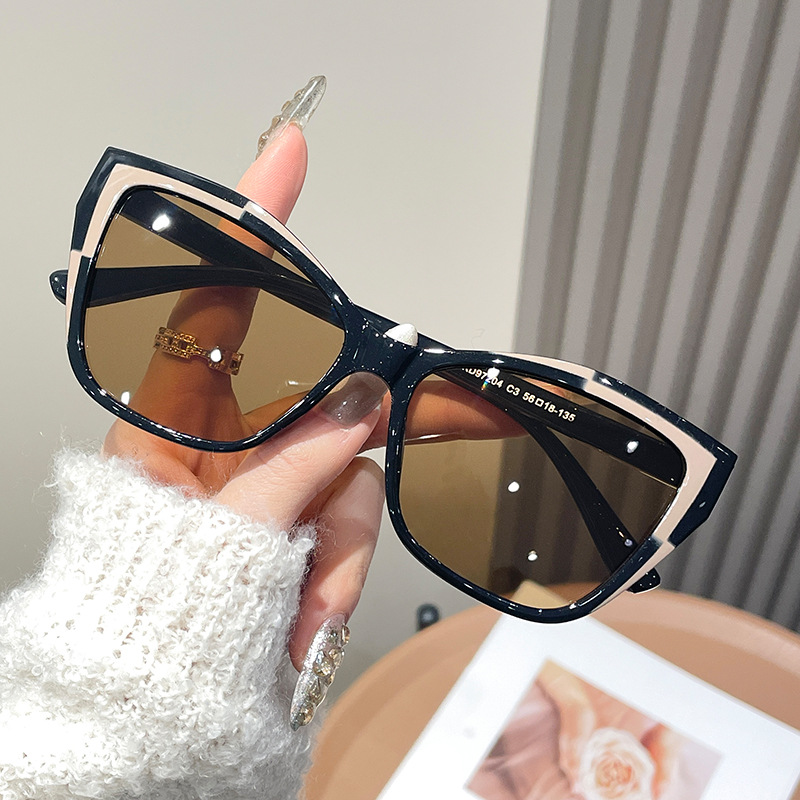 Women Color Block Cat Eye Eyeg - Sunglasses Cat Eye ulasan dan harga