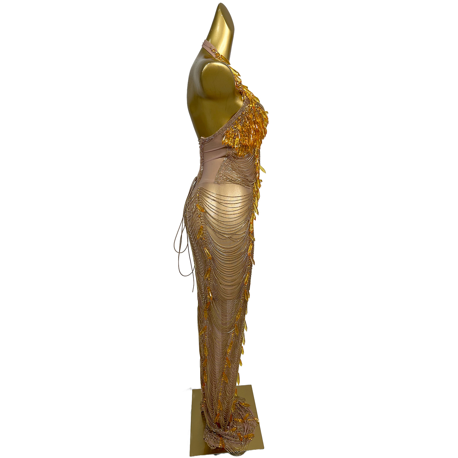 Ailisi Women Luxury Gold Cryst - Maxi Dress Halter ulasan dan harga