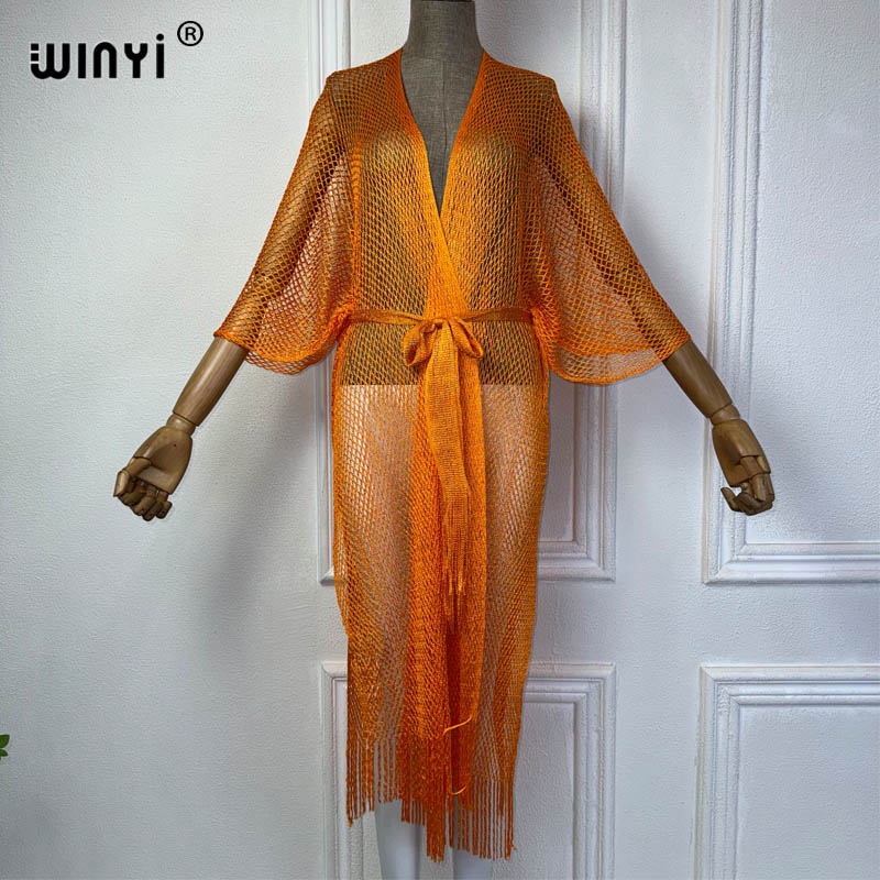 WINYI hollow beach kimono sexy - Cover Up Kaftan ulasan dan harga
