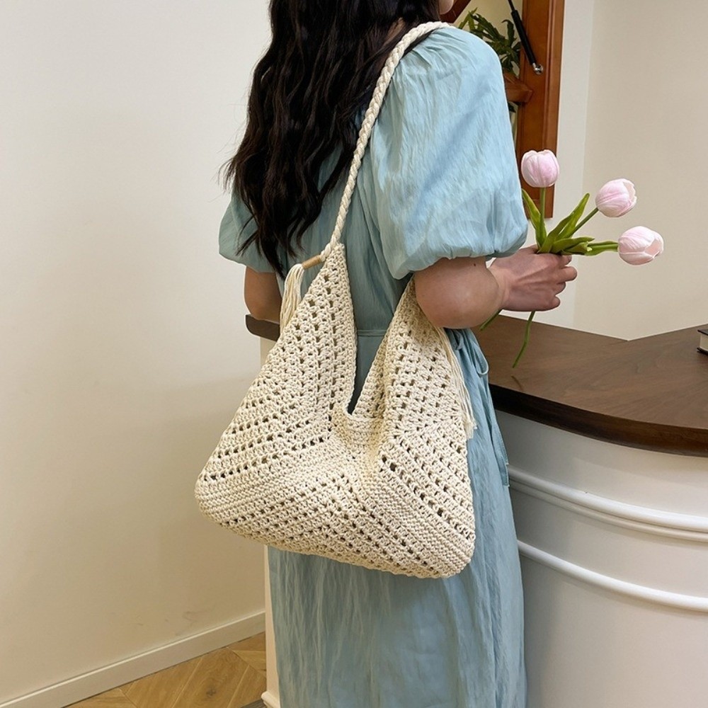 Summer Bohemian Knitted Should - Tote Bag Beach ulasan dan harga
