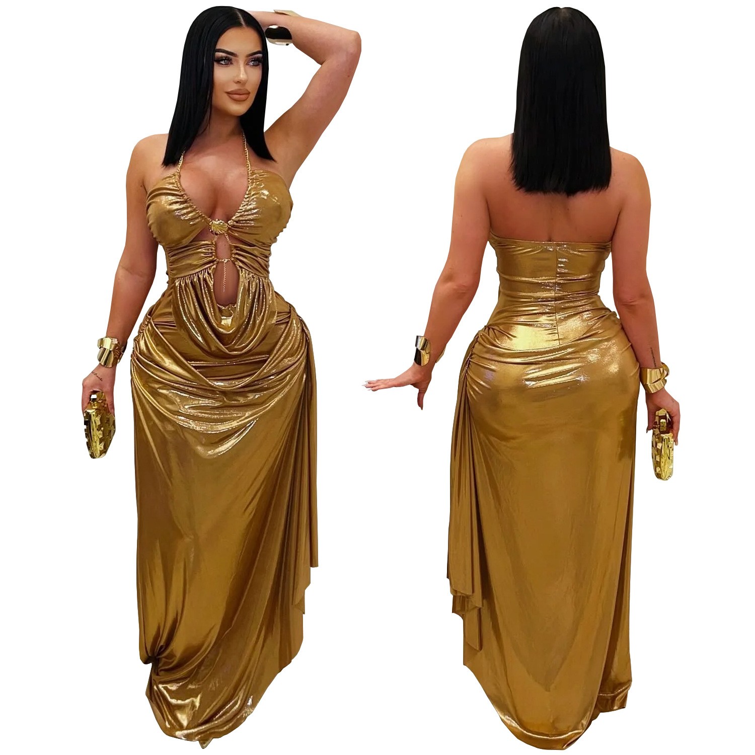 Prom Dress Evening Wedding Gue - Maxi Dress Halter ulasan dan harga