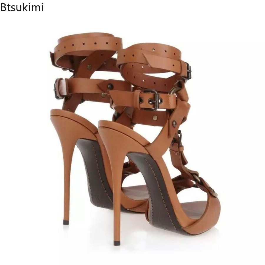 Sexy Circle Cross Strappy Glad - Sandal Strappy Heeled ulasan dan harga