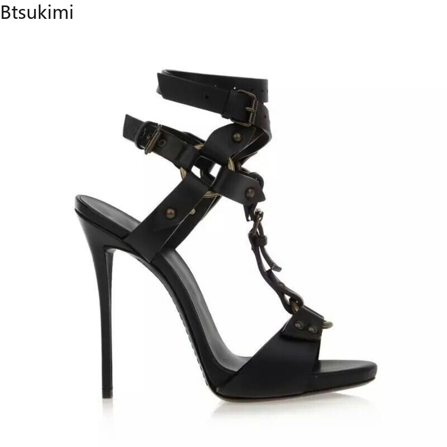 Sexy Circle Cross Strappy Glad - Sandal Strappy Heeled ulasan dan harga