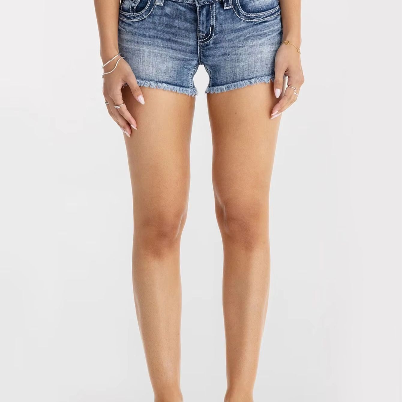 Women Clothes Butterfly Rhines - Shorts Denim Frayed ulasan dan harga