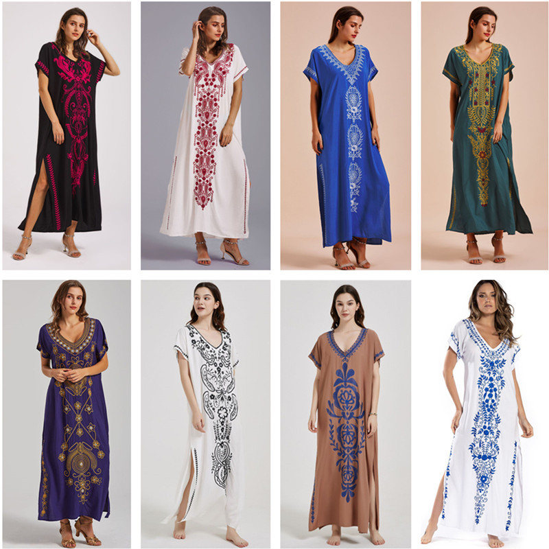 Swimsuit Cover Ups Embroidery  - Cover Up Kaftan ulasan dan harga