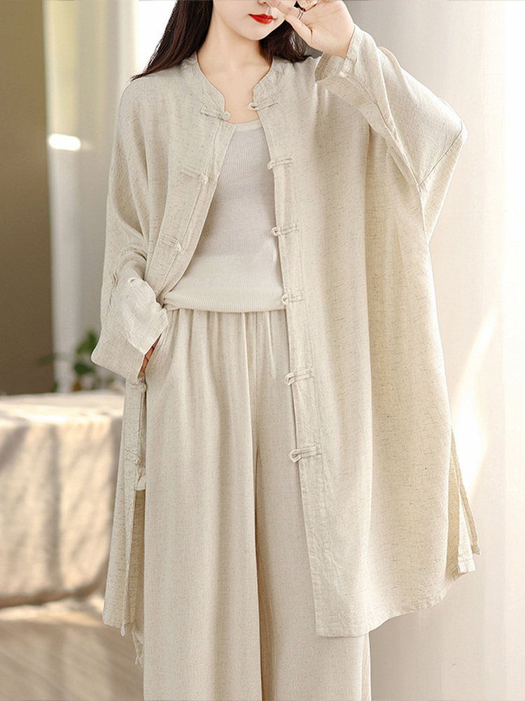 Women's Cotton Linen Shirt Wid - Linen Pant Wide ulasan dan harga