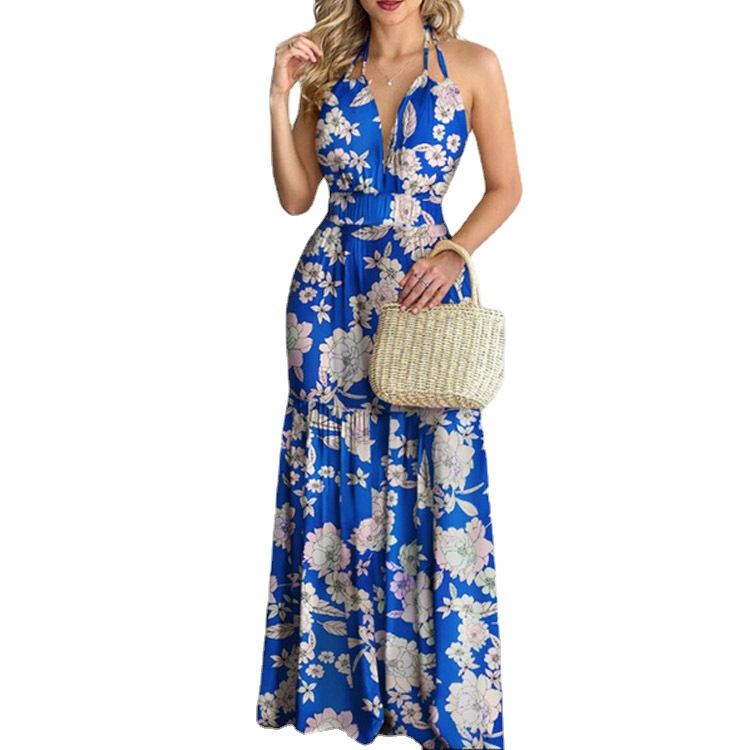 Floral Maxi Dress Long Backles - Maxi Dress Halter ulasan dan harga
