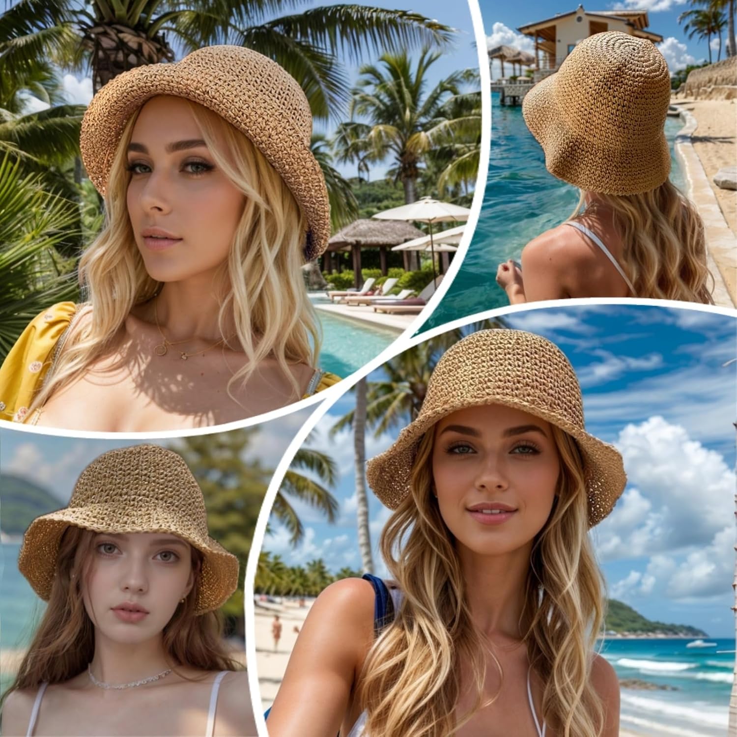 Floppy Big Beach Straw Hats fo - Hat Floppy Wide ulasan dan harga