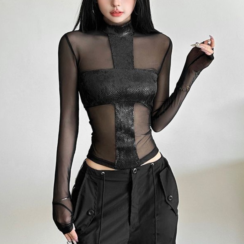 American Style Mesh Long Sleev - Blouse Off Shoulder ulasan dan harga