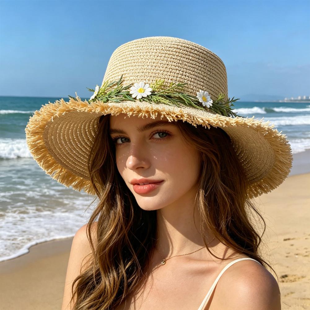 Sun Hat Wide Brim Floppy Straw - Hat Floppy Wide ulasan dan harga