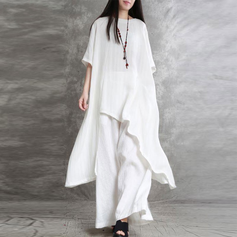Women's Cotton Linen 2-piece S - Linen Pant Wide ulasan dan harga