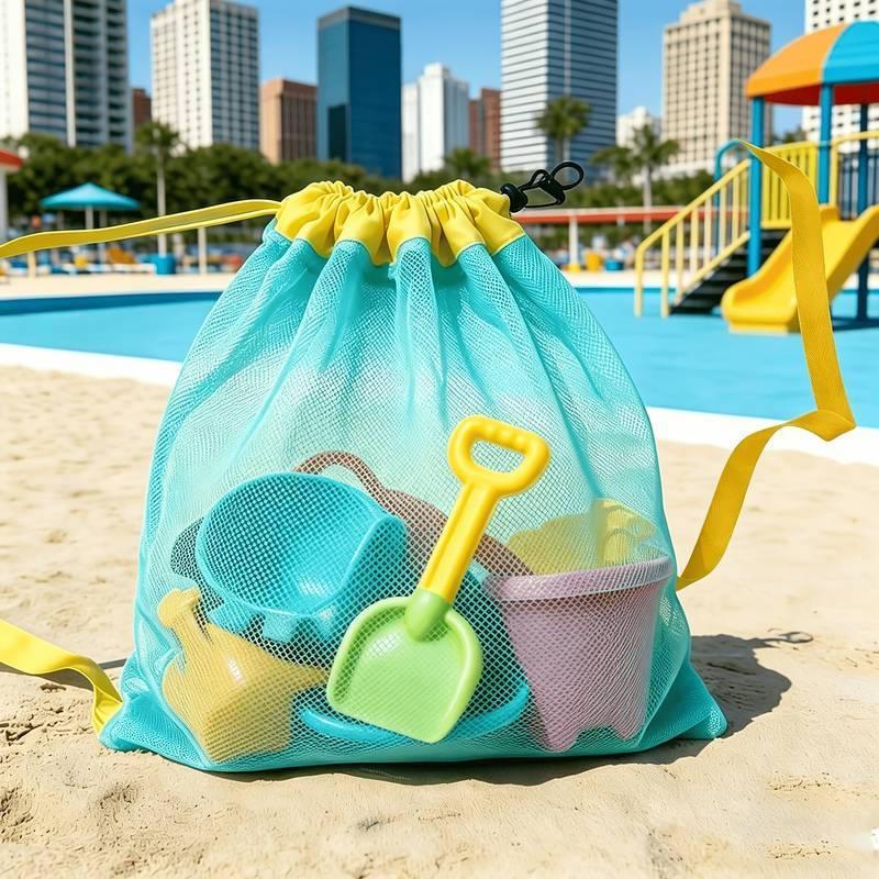 Large Capacity Portable Mesh B - Tote Bag Beach ulasan dan harga