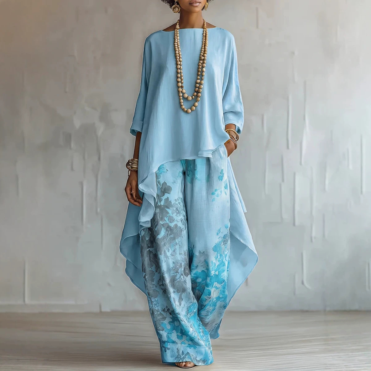 Women's 2-Piece Linen Outfit S - Linen Pant Wide ulasan dan harga